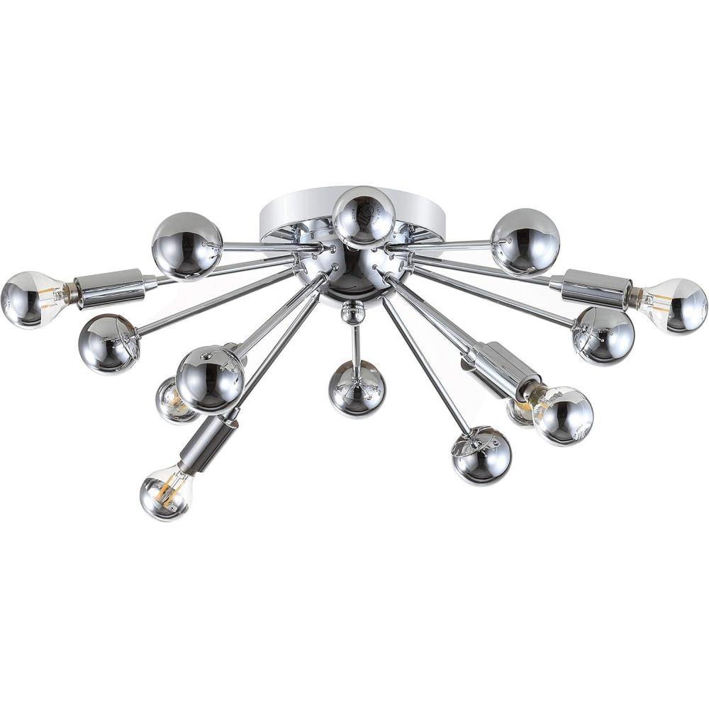 imageJONATHAN Y JYL9048A Copernicus 20quot 7Light Metal LED Flush Mount Contemporary Dimmable 2700K Cozy Warm Light for KitchenHallwayBathroomStairwell Chrome