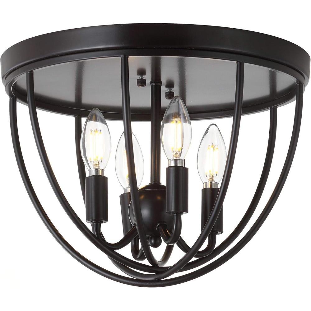 imageJONATHAN Y JYL9513A Peter 1375quot Metal Farmhouse LED Flush Mount IndustrialRustic Dimmable 2700K Cozy Warm Light for KitchenHallwayBathroomStairwell Oil Rubbed Bronze