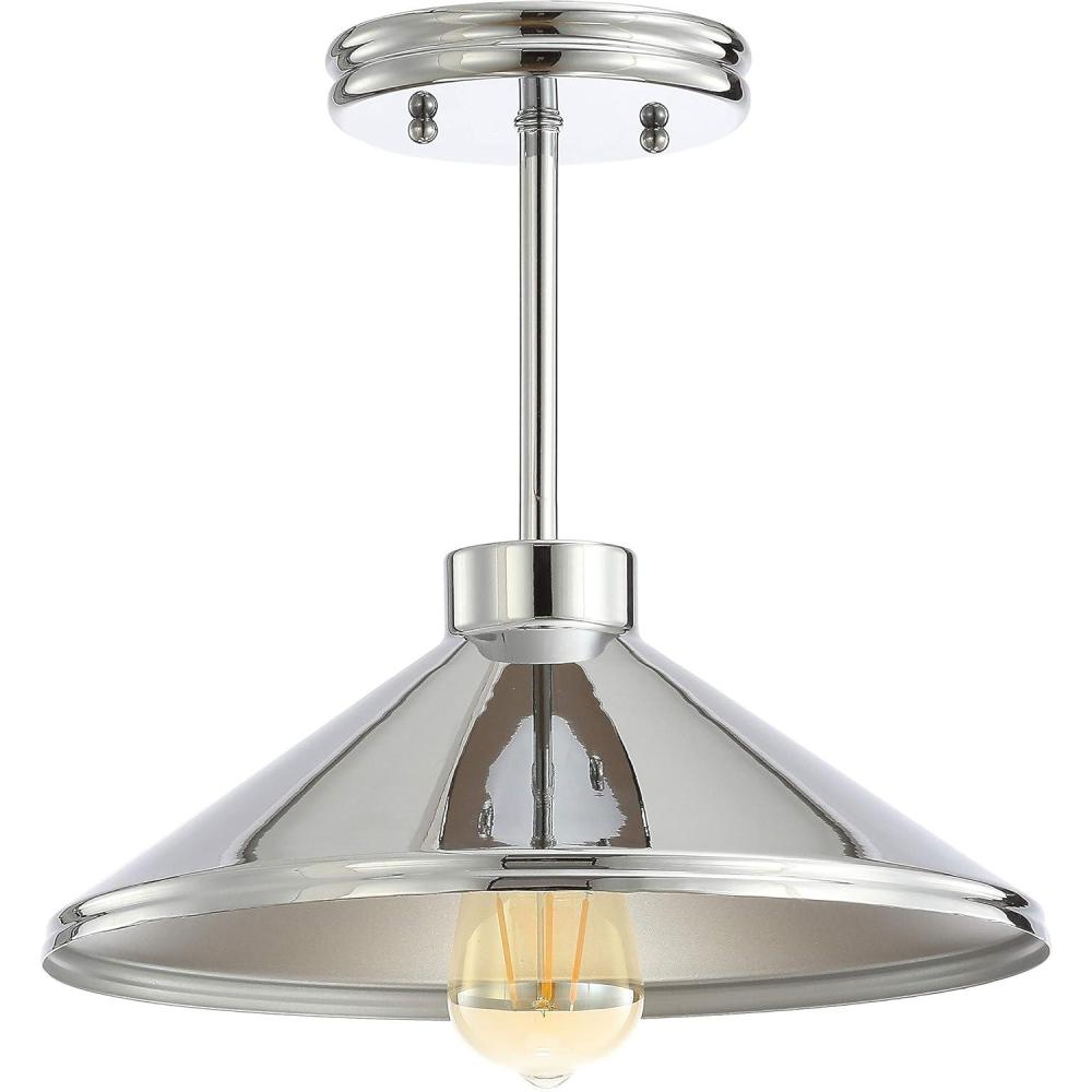 imageJONATHAN Y JYL9532A Cisco 1175quot Iron Modern Farmhouse LED Semi Flush Mount Bohemian Coastal Cottage Farmhouse Industrial Rustic Transitional Kitchen Bathroom Hallway Foyer Brass GoldChrome