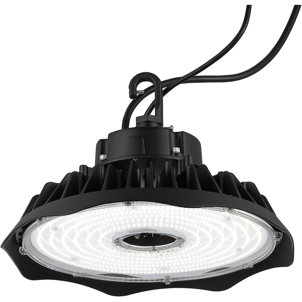 imageJONATHAN Y JYL9803A 12 in 200Watt Integrated LED Motion Sensor High Bay Indoor Outdoor UFO Light with 26000 Lumens 5000K BlackBlack