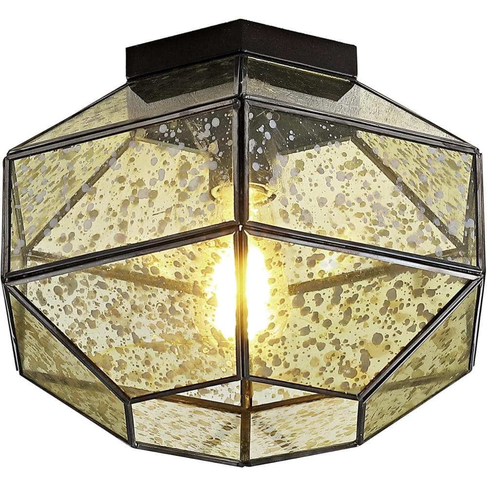 imageJONATHAN Y JYL9924A Evelyn 125quot 1Light Vintage Farmhouse IronGlass LED Flush Mount Modern Contemporary 2700K Cozy Warm Light Kitchen Hallway Bathroom Stairwell Entryway Foyer Oil Rubbed Bronze