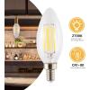 JONATHAN Y BLB-C35A-SET6 Vintage Non-Dimmable LED Edison Glass Bulbs, 4W, Equivalent 40W, E12 Base, 80+ CRI, C35 Warm White 2700K, 420 Lumens for Bedroom, Living Room, Office, Clear, Pack of 6
