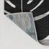 JONATHAN Y Beach Stripe and Monstera Leaf Indoor Outdoor Area Rug 8X10 Black/Gray, Allison Classic for Backyard, Patio, Porch, Easy-Cleaning, High Traffic, Pet-Friendly, Non-Shedding (TSN400B-8)(Black/Gray)