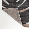 JONATHAN Y Beach Stripe and Monstera Leaf Indoor Outdoor Area Rug 8X10 Black/Gray, Allison Classic for Backyard, Patio, Porch, Easy-Cleaning, High Traffic, Pet-Friendly, Non-Shedding (TSN400B-8)(Black/Beige)