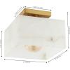 JONATHAN Y JYL1203A Chiara 8″ 1-Light Modern Contemporary Alabaster/Iron Square LED Semi Flush Mount, White Marbling/Brass Gold for Hallway, Bedroom, Bathroom and Closet(10″ x 10″ (Square))