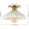 JONATHAN Y JYL1207A Amara 10″ 1-Light Mid-Century Classic Alabaster/Iron LED Semi Flush Mount, for Bedroom, Living Room, Kitchen, Office, White/Brass Gold