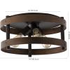 JONATHAN Y JYL1305A Cooper 16″ 3-Light Farmhouse Industrial Iron LED Flush Mount Rustic, Vintage 2700K Cozy Warm Light Kitchen Hallway Bathroom Stairwell, Brown Wood Finished/Oil Rubbed Bronze