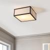 JONATHAN Y JYL1311A Grant 14.13″ 2-Light Square Linen Iron LED Flush Mount, Farmhouse, Industrial, Coastal, Contemporary, Modern, Minimalist for Bedroom, Living Room, Office, Oil Rubbed Bronze
