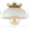 JONATHAN Y JYL1327B Paulina 8.5″ 1-Light Classic Industrial Iron LED Flush Mount Mid-Century, Minimalist, Rustic 2700K Cozy Warm Light Kitchen Hallway Bathroom Stairwell, White/Gold Painting(White/Gold Painting)