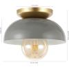 JONATHAN Y JYL1327B Paulina 8.5″ 1-Light Classic Industrial Iron LED Flush Mount Mid-Century, Minimalist, Rustic 2700K Cozy Warm Light Kitchen Hallway Bathroom Stairwell, White/Gold Painting(Gray/Gold Painting)