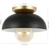 JONATHAN Y JYL1327B Paulina 8.5″ 1-Light Classic Industrial Iron LED Flush Mount Mid-Century, Minimalist, Rustic 2700K Cozy Warm Light Kitchen Hallway Bathroom Stairwell, White/Gold Painting(Black/Gold Painting)