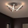 JONATHAN Y JYL1701A Chantelle 19.5″ 1-Light Modern Minimalist Aluminum Loop Integrated LED Semi Flush Mount Designer, Eclectic, Contemporary, Glam, Living Room, Dining Room, Bedroom, Hallway, Nickel(Nickel)
