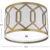 JONATHAN Y JYL3500B Hex 3-Light 16.25″ Metal LED Flush Mount Contemporary,Transitional Dimmable, 2700K Cozy Warm Light, Kitchen,Hallway,Bathroom,Stairwell, Chrome(Brass Gold)