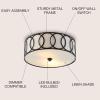 JONATHAN Y JYL3503C Aubrey 3-Light 15.5″ Metal LED Flush Mount Contemporary,Transitional Dimmable, 2700K Cozy Warm Light, for Kitchen,Hallway,Bathroom,Stairwell, Oil Rubbed Bronze(Oil-Rubbed Bronze)