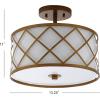 JONATHAN Y JYL3504A Elizabeth 16.75″ Metal LED Flush Mount, Contemporary,Transitional Dimmable, 2700K Cozy Warm Light, for Kitchen,Hallway,Bathroom,Stairwell, Gold(Gold)