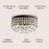 JONATHAN Y JYL6142A Meredith 14.5″ 3-Light Crystal Drops/Metal LED Flush Mount, Classic, Transitional, Traditional,Glam, Dimmable, 2700K Warm Light Kitchen,Hallway,Bathroom,Stairwell, Black/Clear(Black/Clear)