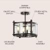 JONATHAN Y JYL6700A Hampdon 15″ Iron/Glass Modern Drum LED Flush Mount,Cottage,Farmhouse, Industrial, Rustic, Dimmable, 2700K Warm Light Dining Room, Kitchen, Living Room, Oil Rubbed Bronze/Clear