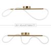 JONATHAN Y JYL7138B Alessio 48″ Contemporary Minimalist 360 Adjustable Silicone Neon Rope Dimmable Linear Integrated LED Flush Mount, Black for Bedroom, Living Room, Kitchen, Home Office, Kids Room(Brass Gold)