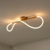 JONATHAN Y JYL7138B Alessio 48″ Contemporary Minimalist 360 Adjustable Silicone Neon Rope Dimmable Linear Integrated LED Flush Mount, Black for Bedroom, Living Room, Kitchen, Home Office, Kids Room(Brass Gold)