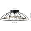JONATHAN Y JYL7148A Ambros 23.5″ Modern Industrial Metal Dimmable Stripe Half-Cage Integrated LED Flush Mount, Black/Gold Painting for Bedroom, Living Room, Dining Room
