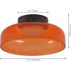 JONATHAN Y JYL7153B Kalmar 12″ Modern Minimalist Iron/Glass Dimmable Integrated LED Flush Mount Contemporary, Transitional, Industrial, Bedroom, Living Room, Dining Room, Kitchen, Green/Black(Orange)