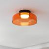 JONATHAN Y JYL7153B Kalmar 12″ Modern Minimalist Iron/Glass Dimmable Integrated LED Flush Mount Contemporary, Transitional, Industrial, Bedroom, Living Room, Dining Room, Kitchen, Green/Black(Orange)