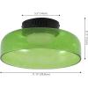 JONATHAN Y JYL7153B Kalmar 12″ Modern Minimalist Iron/Glass Dimmable Integrated LED Flush Mount Contemporary, Transitional, Industrial, Bedroom, Living Room, Dining Room, Kitchen, Green/Black(Green)