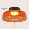 JONATHAN Y JYL7153B Kalmar 12″ Modern Minimalist Iron/Glass Dimmable Integrated LED Flush Mount Contemporary, Transitional, Industrial, Bedroom, Living Room, Dining Room, Kitchen, Green/Black(Orange)