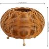 JONATHAN Y JYL7156A-SET2 Kairi 5.75″ Modern Bohemian Indoor/Outdoor Faux Rattan Lantern Rechargeable/Cordless Dimmable Integrated LED Table Lamp, Patio, Porch, Backyard, Light Brown (Set of 2)