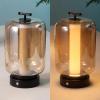 JONATHAN Y JYL7160A-SET2 Milou 10.75″ Vintage Glam Lantern Rechargeable/Cordless Dimmable Integrated LED Table Lamp with Touch Sensor Bedroom, Living Room, Office, Dining Room, Gold/Amber (Set of 2)(Black/Amber)