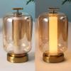 JONATHAN Y JYL7160A-SET2 Milou 10.75″ Vintage Glam Lantern Rechargeable/Cordless Dimmable Integrated LED Table Lamp with Touch Sensor Bedroom, Living Room, Office, Dining Room, Gold/Amber (Set of 2)(Brass Gold/Amber)