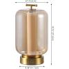JONATHAN Y JYL7160A-SET2 Milou 10.75″ Vintage Glam Lantern Rechargeable/Cordless Dimmable Integrated LED Table Lamp with Touch Sensor Bedroom, Living Room, Office, Dining Room, Gold/Amber (Set of 2)(Brass Gold/Amber)