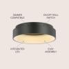 JONATHAN Y JYL7206B Ring 17.7″ Integrated LED Flush Mount, Modern, Contemporary, Dimmable, 3000K Cozy Warm Light Kitchen,Hallway,Bathroom,Stairwell, Black(Black)