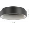 JONATHAN Y JYL7206B Ring 17.7″ Integrated LED Flush Mount, Modern, Contemporary, Dimmable, 3000K Cozy Warm Light Kitchen,Hallway,Bathroom,Stairwell, Black(Black)