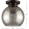 JONATHAN Y JYL7443A Atlas 7.75″ Metal/Glass LED Flush Mount, Traditional,Transitional, Dimmable, 2700K Cozy Warm Light Kitchen,Hallway,Bathroom,Stairwell, Oil Rubbed Bronze(Mercury Glass/Oil Rubbed Bronze)