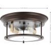 JONATHAN Y JYL7446D Lauren 13.25″ 2-Light Metal/Glass LED Flush Mount Farmhouse, Transitional, Glam, Industrial, Office, Living Room, Family Room, Dining Room, Bedroom, Hallway, Foyer, Black(Oil Rubbed Bronze/Brass Gold)