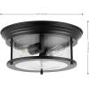 JONATHAN Y JYL7446D Lauren 13.25″ 2-Light Metal/Glass LED Flush Mount Farmhouse, Transitional, Glam, Industrial, Office, Living Room, Family Room, Dining Room, Bedroom, Hallway, Foyer, Black(Black)