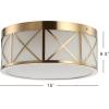 JONATHAN Y JYL7453A Cadence 13″ Drum Metal/Glass Flush Mount, Modern,Contemporary,Minimalistic,Transitional, Dimmable, 2700K Cozy Warm Light Kitchen,Hallway,Bathroom,Stairwell, Brass Gold(15 in)