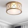 JONATHAN Y JYL7453A Cadence 13″ Drum Metal/Glass Flush Mount, Modern,Contemporary,Minimalistic,Transitional, Dimmable, 2700K Cozy Warm Light Kitchen,Hallway,Bathroom,Stairwell, Brass Gold(13 in)