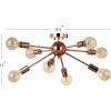JONATHAN Y JYL7459A Copper 30.5″ 8-Light Sputnik Metal LED Flush Mount, Glam,Scandinavian,Minimalist,Midcentury, Dimmable, 2700K Cozy Warm Light Kitchen,Hallway,Bathroom,Stairwell, Copper