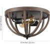 JONATHAN Y JYL7479A Darlene 13″ 2-Light Iron Rustic Farmhouse LED Flush Mount,Industrial,Vintage,Cottage,Transitional, Dimmable, 2700K Cozy Warm Light Kitchen,Hallway,Bathroom,Stairwell, Brown