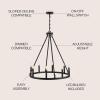JONATHAN Y JYL7497A 36″ 12-Light Gio Iron Farmhouse Classic Industrial Ring LED Chandelier, Contemporary French Country Rustic Dimmable Adjustable Dining Room, Living Room, Kitchen, Oil Rubbed Bronze(Oil-Rubbed Bronze)