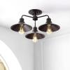 JONATHAN Y JYL7498A Calvin 18.5″ 3-Light Iron Industrial LED Semi Flush Mount Classic Farmhouse Contemporary Midcentury Rustic Dimmable Dining Room Living Room Kitchen Foyer Bedroom, Oil Rubbed Bronze