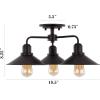 JONATHAN Y JYL7498A Calvin 18.5″ 3-Light Iron Industrial LED Semi Flush Mount Classic Farmhouse Contemporary Midcentury Rustic Dimmable Dining Room Living Room Kitchen Foyer Bedroom, Oil Rubbed Bronze