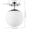 JONATHAN Y JYL7499C Marcel Bistro 7.75″ 1-Light Bohemian Farmhouse Iron/Frosted Glass LED Semi Flush Mount, Black/White for Bedroom, Living Room, Kitchen, Home Office, Kids Room(Chrome / White)