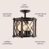 JONATHAN Y JYL7502A Ferme 14″ 3-Light Iron Rustic Farmhouse LED Flush Mount, Industrial, Vintage, Cottage, Dimmable, 2700K Cozy Warm Light Kitchen,Bathroom,Stairwell, Oil Rubbed Bronze/Brown