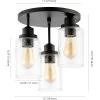 JONATHAN Y JYL7556A Jonah 12″ 3-Light Bohemian Farmhouse Iron/Seeded Glass LED Semi Flush Mount Modern Contemporary 2700K Cozy Warm Light Kitchen Hallway Bathroom Bedroom Foyer, Black/Clear