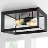 JONATHAN Y JYL7563A Marfa Square 13″ 2-Light Iron Modern Farmhouse LED Flush Mount, Rustic, Industrial, Dimmable, 2700K Cozy Warm Light Kitchen, Hallway, Bathroom, Stairwell, Oil Rubbed Bronze