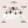 JONATHAN Y JYL7569A Piper 18″ 4-Light Farmhouse Rustic Iron/Glass LED Semi Flush Mount Coastal Contemporary 2700K Cozy Warm Light Kitchen Hallway Bathroom Bedroom Foyer, Oil Rubbed Bronze/Clear(Nickel)