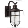 JONATHAN Y JYL7604A Westfield 10.5″ 1-Light Iron/Seeded Glass Rustic Industrial Cage LED Outdoor Lantern Classic Cottage Traditional Transitional Patio Porch Doorway, Oil Rubbed Bronze